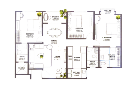 Oberoi Garden City Thane 3BHK Plan